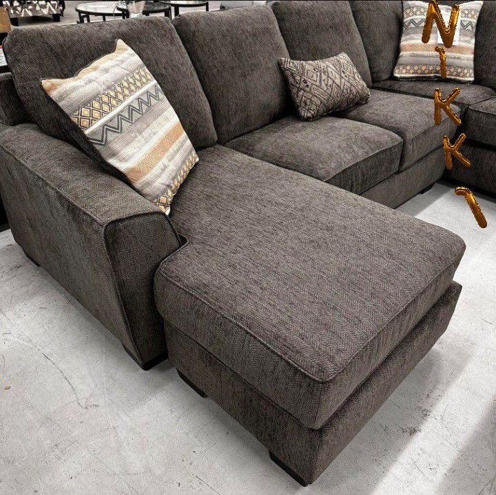 🍄 Gray Reveisable  Sectionall Sofa with Chaisee | Chair and Ottoman| Loveseat | Couch | Sofa | Sleeper| Living Room Furniture| Garden Furniture | Pat
