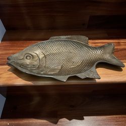 Japanese  Brass/ Cast Iron plate in the form of a FISH