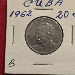 1962 Patria O Muerte 20 Centavos Lot A