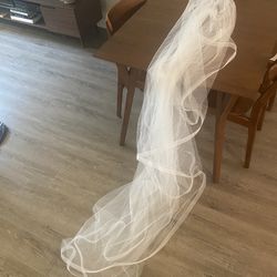Wedding Veil - Sarah Gabriel Cathedral Length w/ Rips