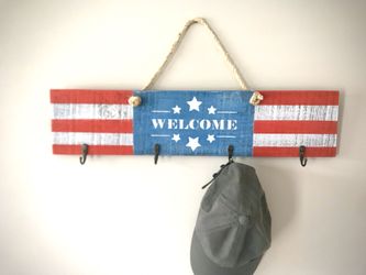 USA American Coat Hat Key Wall Hanger