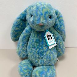 Jellycat Medium Bashful Luxe Bunny Azure Plush Toy NWT