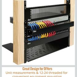 3U Vertical Rack Rail Pair Kit DIY Rack Rails Kit,  to Mount Equipment 2U-20U