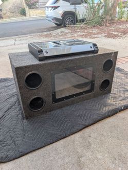 Rockford Fosgate Power T10001bd Amp & 12" Hifonics Zeus Subwoofer in Custom Box