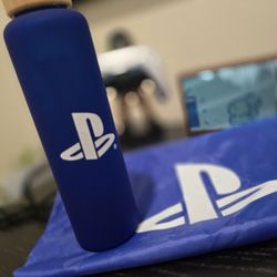 PlayStation Water Glass Bottle & String Bag.