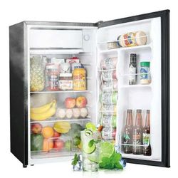 Upstreman 3.2 Cu.ft Mini Fridge with Freezer, Adjustable Temp, Quiet, Black, 39.7 lb