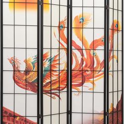 Magshion Wood Wall Panels, 4 Panel Room Dividers and Accent Walls, 5.9 ft Height Folding Room Dividers for Home, Office, and Dorms, Oriental Tradition