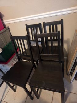4 Wooden Ikea Dining Chairs