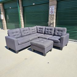 Free Delivery! Modern L Shape Sectional w Ottoman 