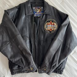 Vintage Mickey Mouse Leather Bomber Jacket