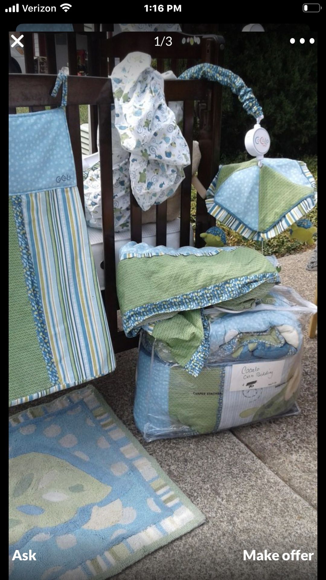 Set of Two Crib Bedding And Accessories Got twins?