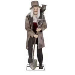 New In Box Holiday 6.5 Ft. Animated LED Gravedigger Halloween Prop Gravedigger Animatronic
