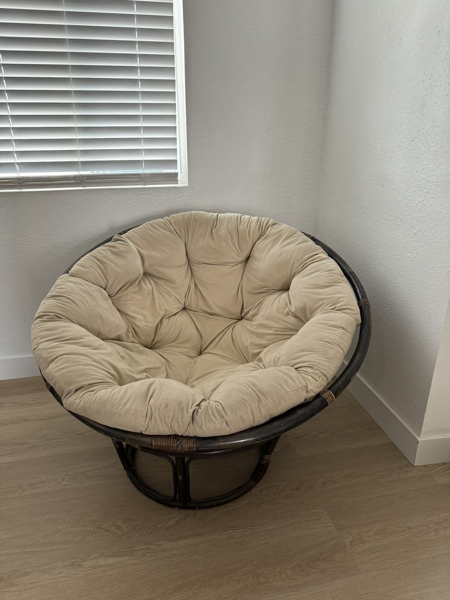 Pier 1 Papasan Chair, Dark Wood $100 OBO