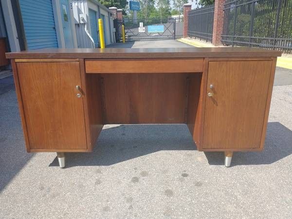 Vintage 1980's Mid Century Modern Desk - Made by Alma in NC! 