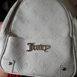 Juicy Couture All White mini Backpack W/Matching Wallet