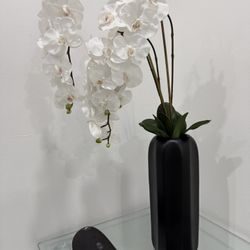 New Potted White Orchid Home Decoration, 37 Inches, Perfect Condition. Was $200 From Gallery
