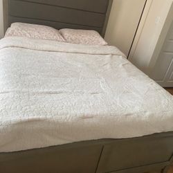 Bed Frame, Box Spring, Mattress (Queen)