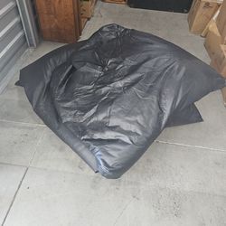 Large leather bean bag chair (2)