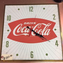 Vintage Coca Cola Clock - works!