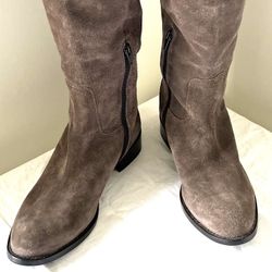 Italian Tall Suede Boots. Worn Once. Garnet Hill Brand 