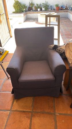 Blue living room chair.