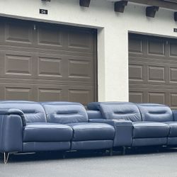 Sofa/Couch Recliners - 5 Months Old - Blue - Real Leather - Delivery Available 🚛