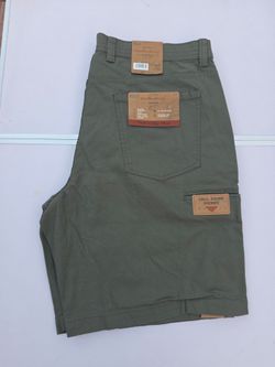 Men's Olive Green Army Weatherproof Ripstop Stretch Size 36 Shorts