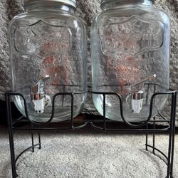2 Pack 1 Gallon Drink Dispenser With Stand 