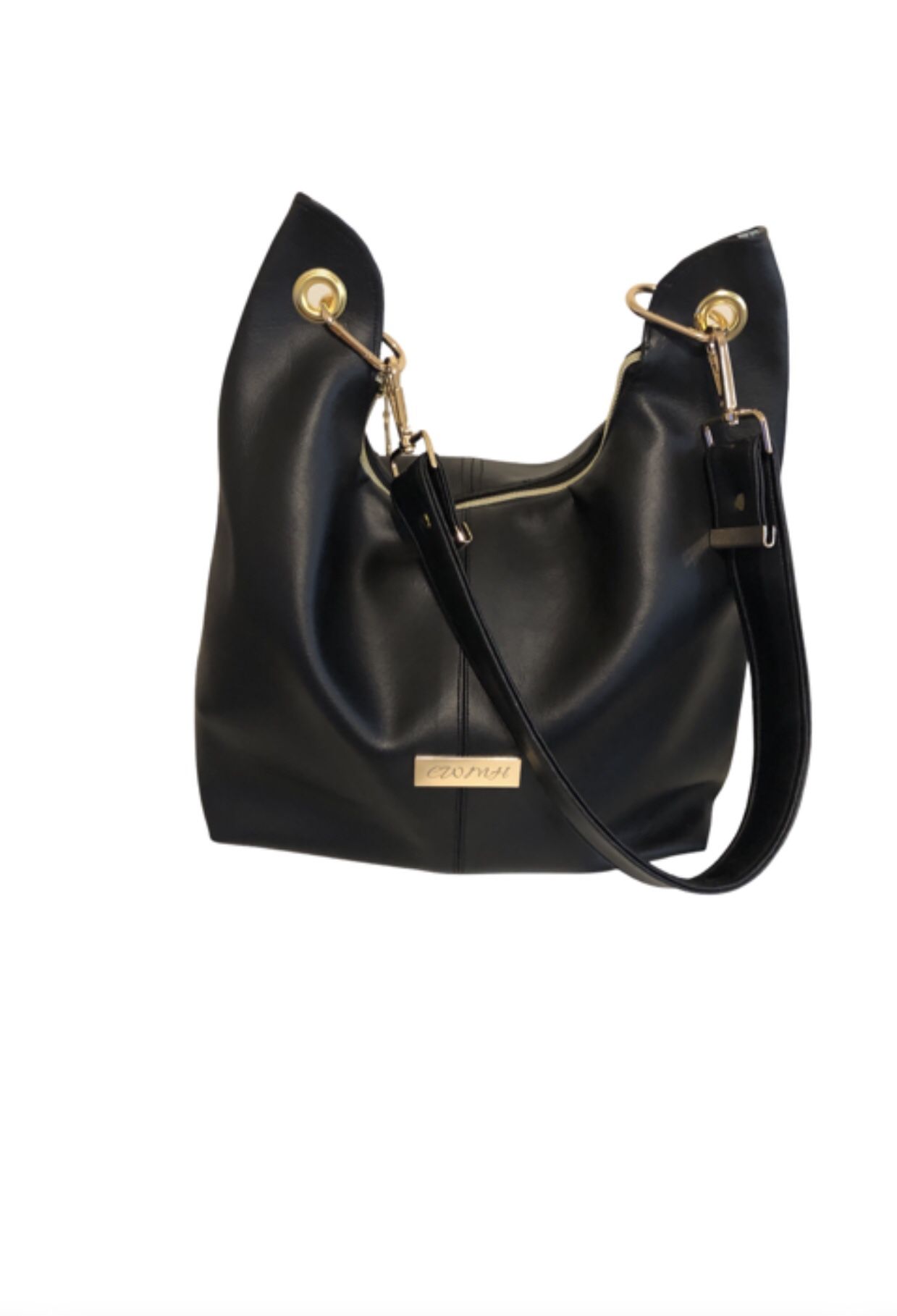 Women’s Black Hobo Slouchy Vegan Leather Bag