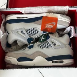 Jordan Retro 4 Nike Military Blue Off White 2024 Brand New With Box