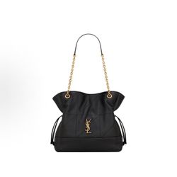 SAINT LAURENT YSL Jamie Brand Gold Metal Logo Chain Shoulder Strap Lambskin Tote Bag Tote Bag Shopping Bag(154)38