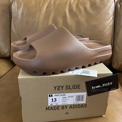 New* Adidas YEEZY Slide "Flax" Brown MENS Size 13 fits Like MENS Size 12 US - DS OG All