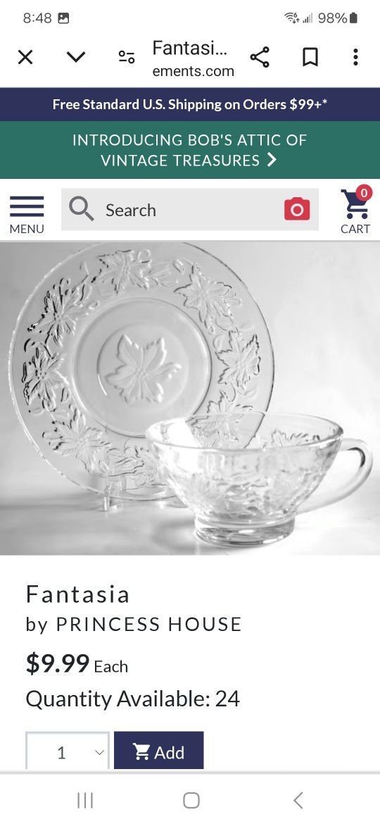 Princess House Cup and saucers