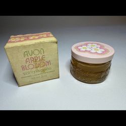 Vintage Avon APPLE BLOSSOM Cologne Gelee "Jelly" 3 oz Collectible Jar 1970s