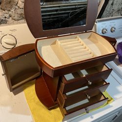 Wooden Jewelry Box with mirror