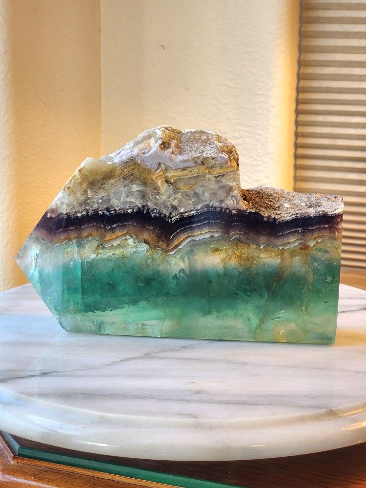3.8 Lb (1700g) Druzy Fluorite Slab Quartz Crystal