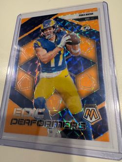 Puka Nacua Mosaic Epic Performers Orange Prizm Card