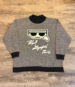 Karl Lagerfeld Paris Women’s XL Gray Logo Knit Sweater – Worn Once