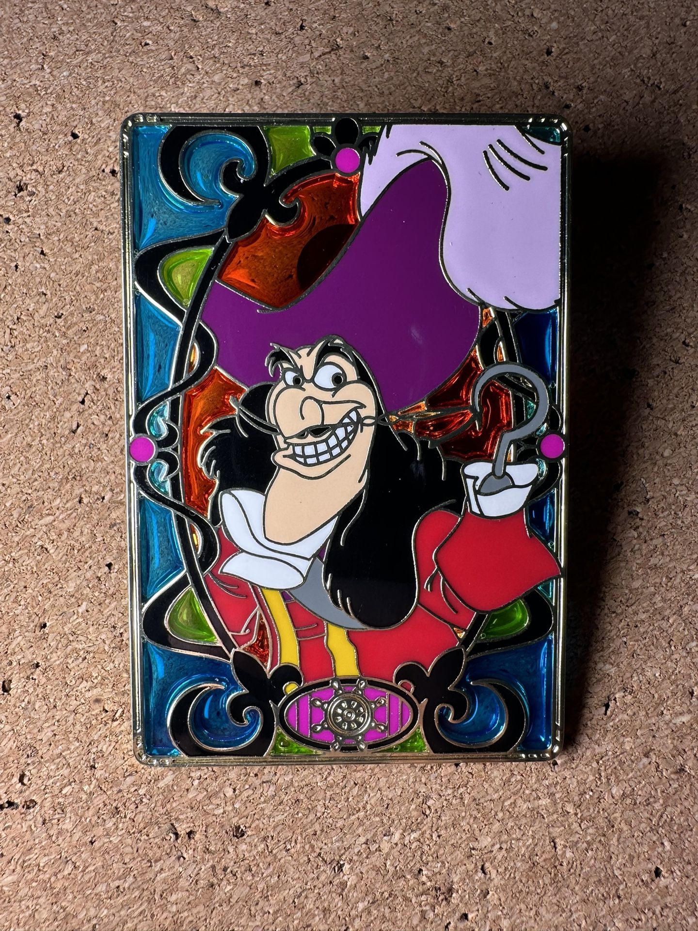 Disney Pin PALM Pink ala Mode Stained Glass Villain Captain Hook LE 300