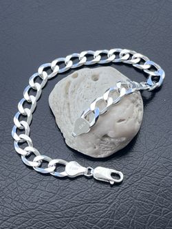 BRAND NEW Mens Solid Italian 925 Sterling Silver Curb Chain Bracelet