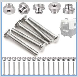 20 Sets Pet Carrier Replacement Fasteners - Heavy Duty Stainless Steel Bolts and Nuts for Kennel - Dog and Cat Replacement Parts, M540-R