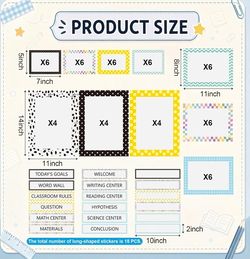 Classroom Decoration Set 72 Piece Student Work Display Posters Rainbow - New