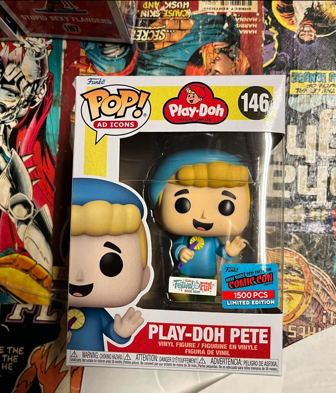 Funko Pop Play-Doh Pete Blue Festival Of Fun 2021 ECCC 146