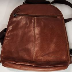 Jack Georges Convertible Backpack Crossbody Bag Honey Brown Leather