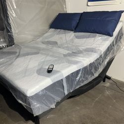 New Queen Mattress & Adjustable Bed