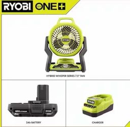 Ryobi 18V ONE+ Hybrid Whisper Series 7.5" Fan Kit