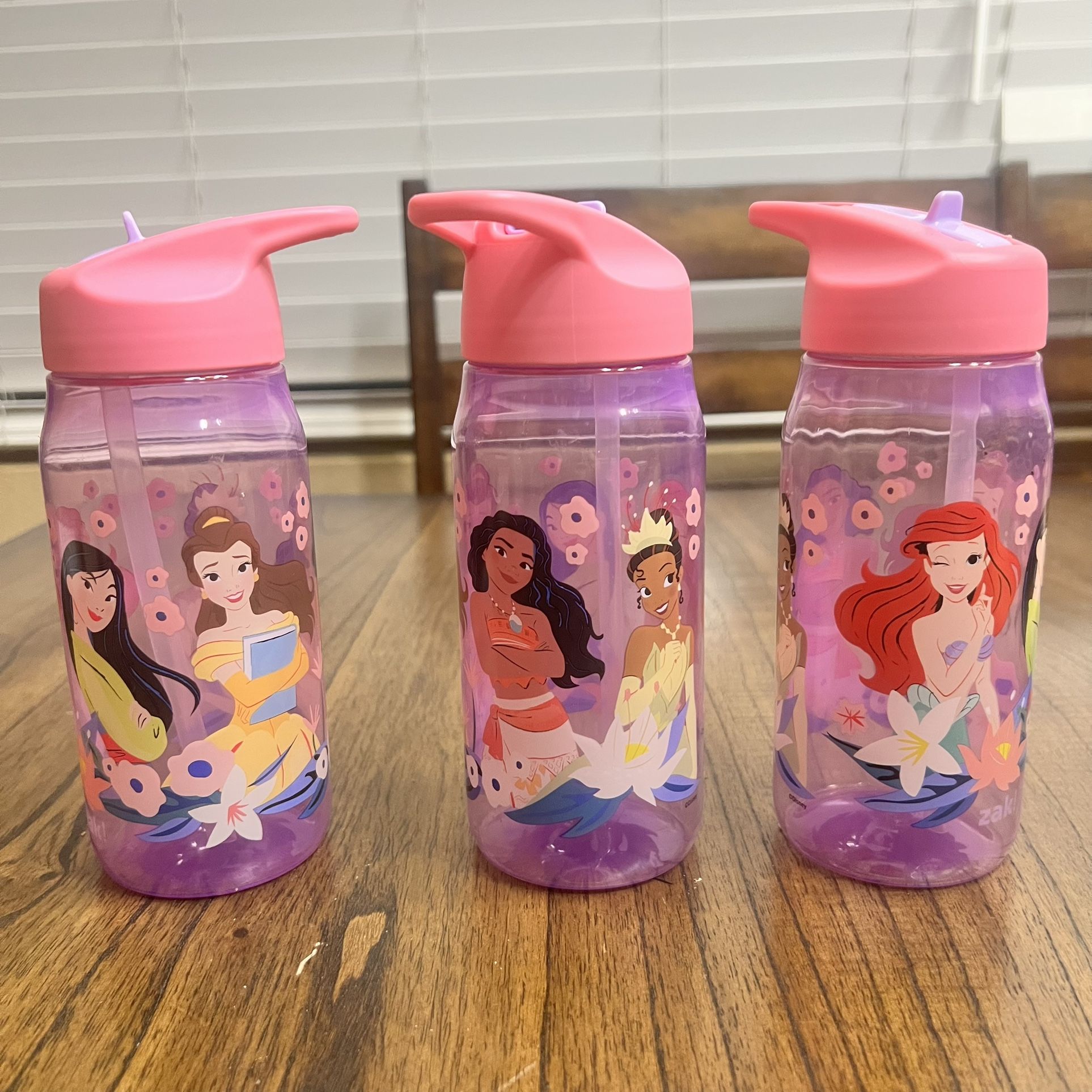 Disney Princess Sip Water Bottle Set Of 3 16 oz Each