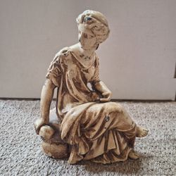 ANTIQUE CAST METAL CLOCK TOPPER - GREEK GODDESS