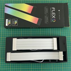 RGB PSU Extension Cable Cover Kit, Light Up LED Strip Set for GPU and Motherboard PC Cables, 5V 3 Pin ARGB Sync, Compatible with 8-Pin, 16-Pin, 24-Pin