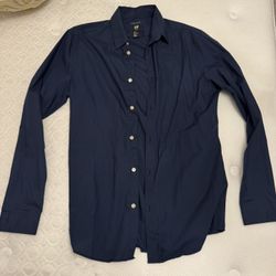 H&M Mens Navy Blue Dress Shirt - Size Medium